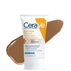 Hydrating Mineral Sunscreen SPF 30 Face Sheer Tint, Shade: Deep