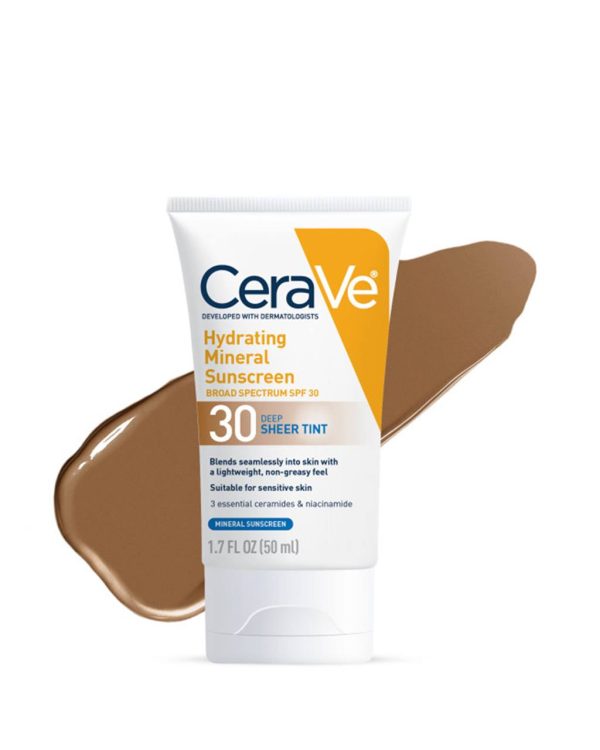 Hydrating Mineral Sunscreen SPF 30 Face Sheer Tint, Shade: Deep