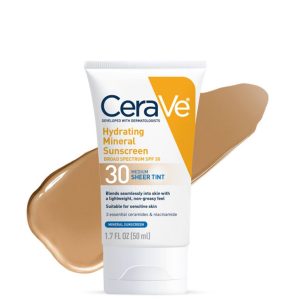 Hydrating Mineral Sunscreen SPF 30 Face Sheer Tint, Shade: Medium